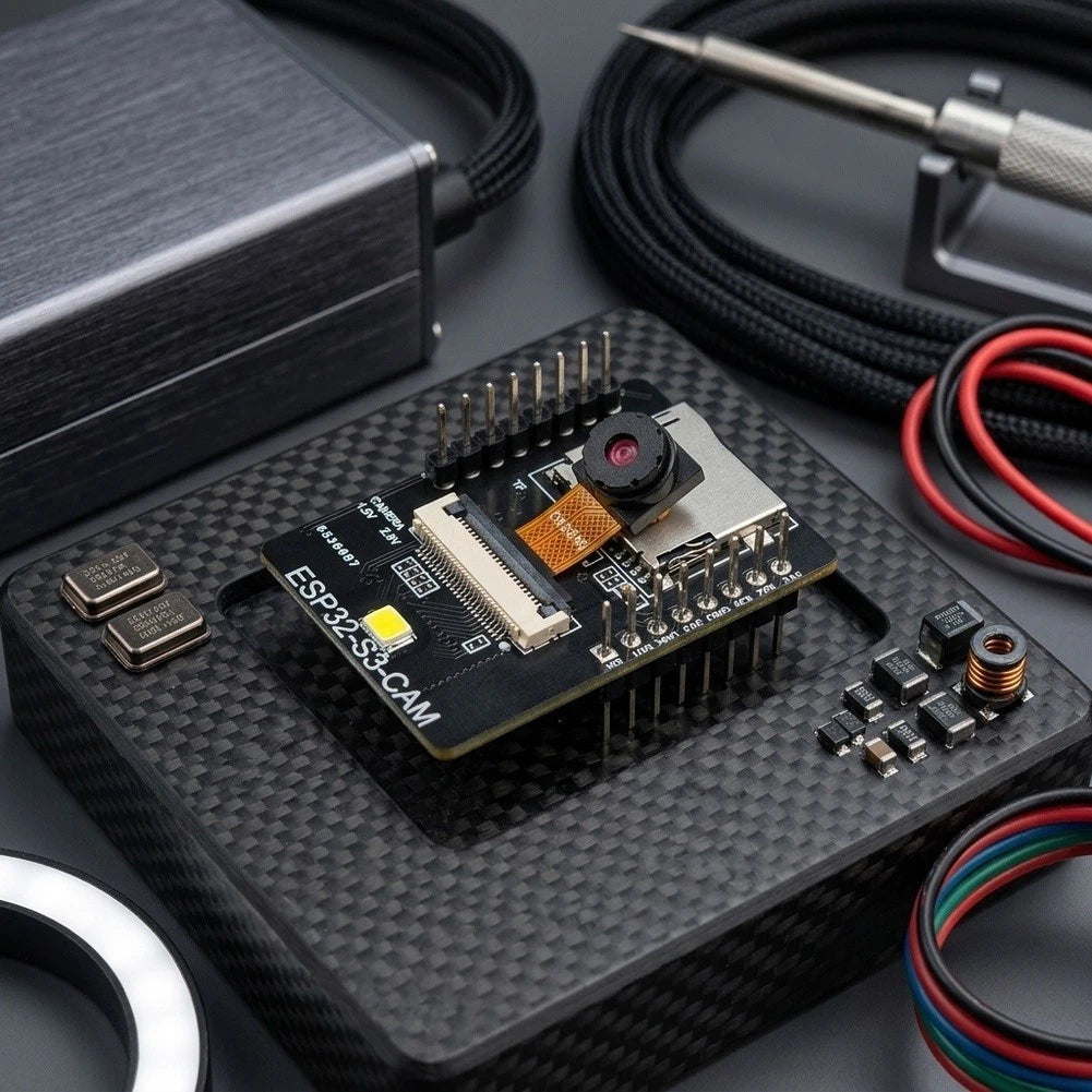 Compact ESP32-S3CAM Board for AI Face Recognition (40x27mm PCB)