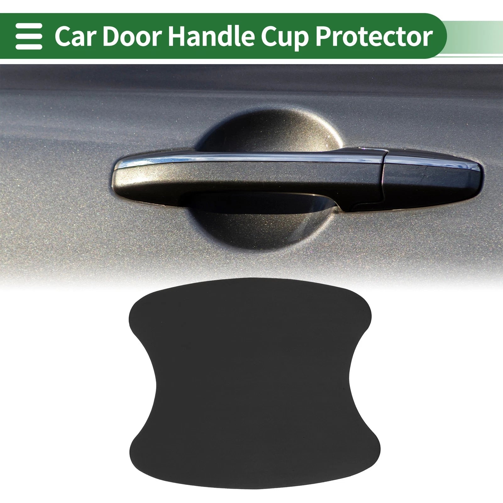 Door Handle Cup Protector Sticker for (3.54"x3.93", Black)