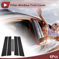 6 Pcs Door Pillar Window Trim Replacement for Lexus IS (2014–2020) Black