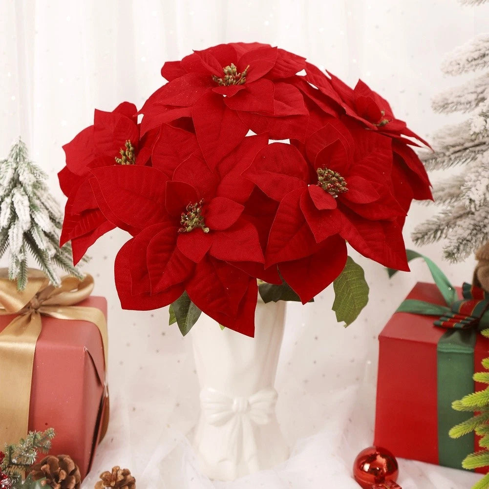 Flannel Poinsettia for Indoor Festive Home Decor