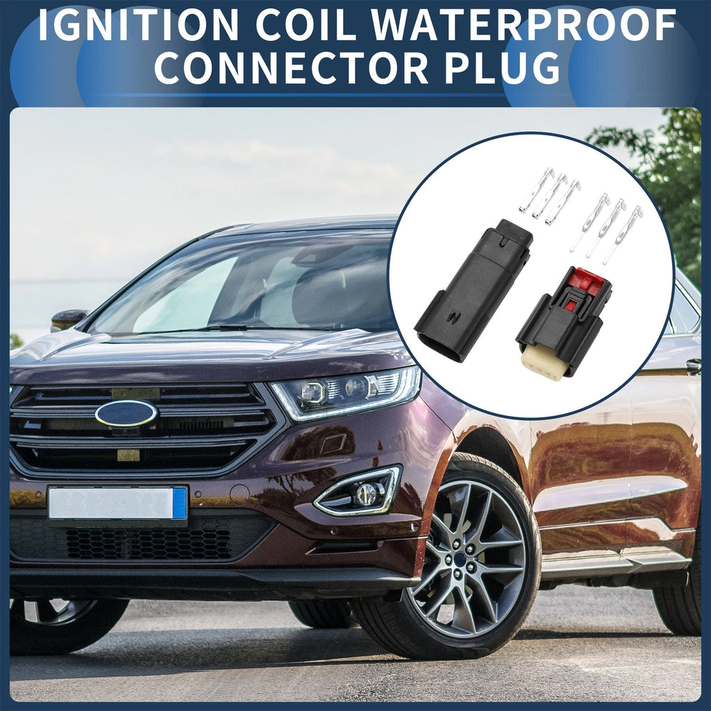 Ignition Coil Waterproof 3 Pin Connector Plug for Ford Mazda (1 Set)