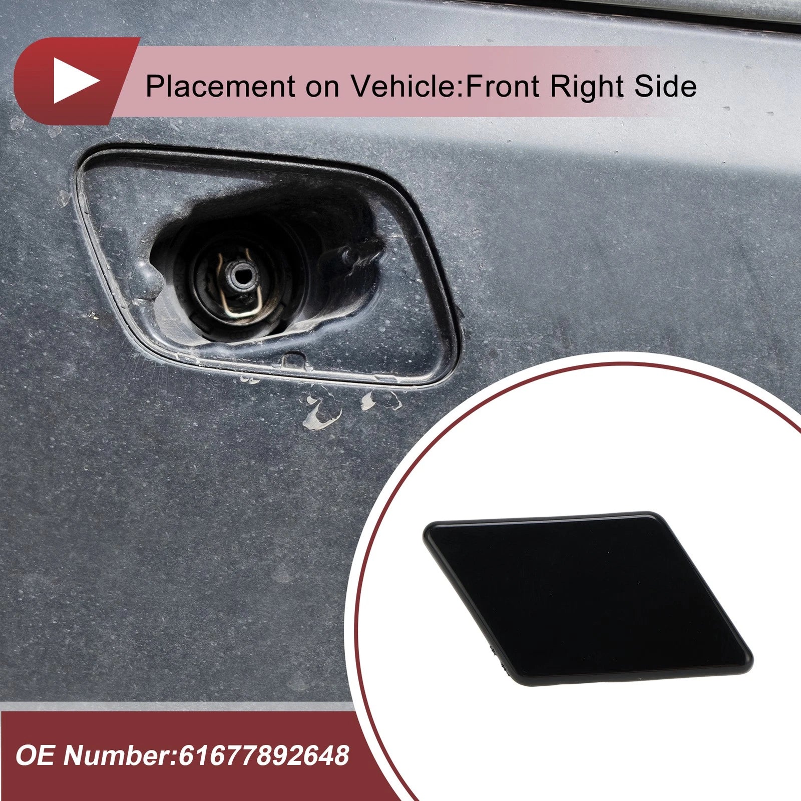 Headlight Washer Nozzle Cover Cap Replacement for BMW 328i (2015–2020)