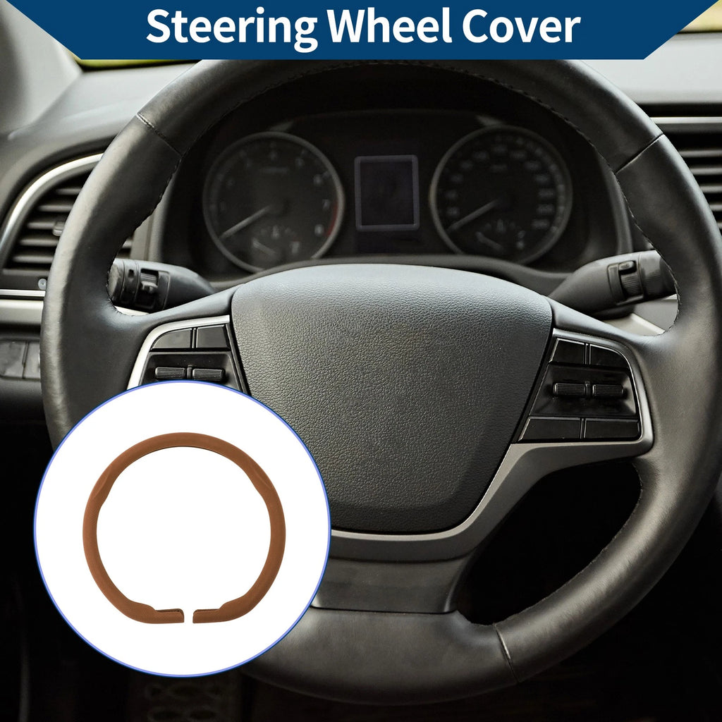 Steering Wheel Cover for Car (14.96", Light Brown)