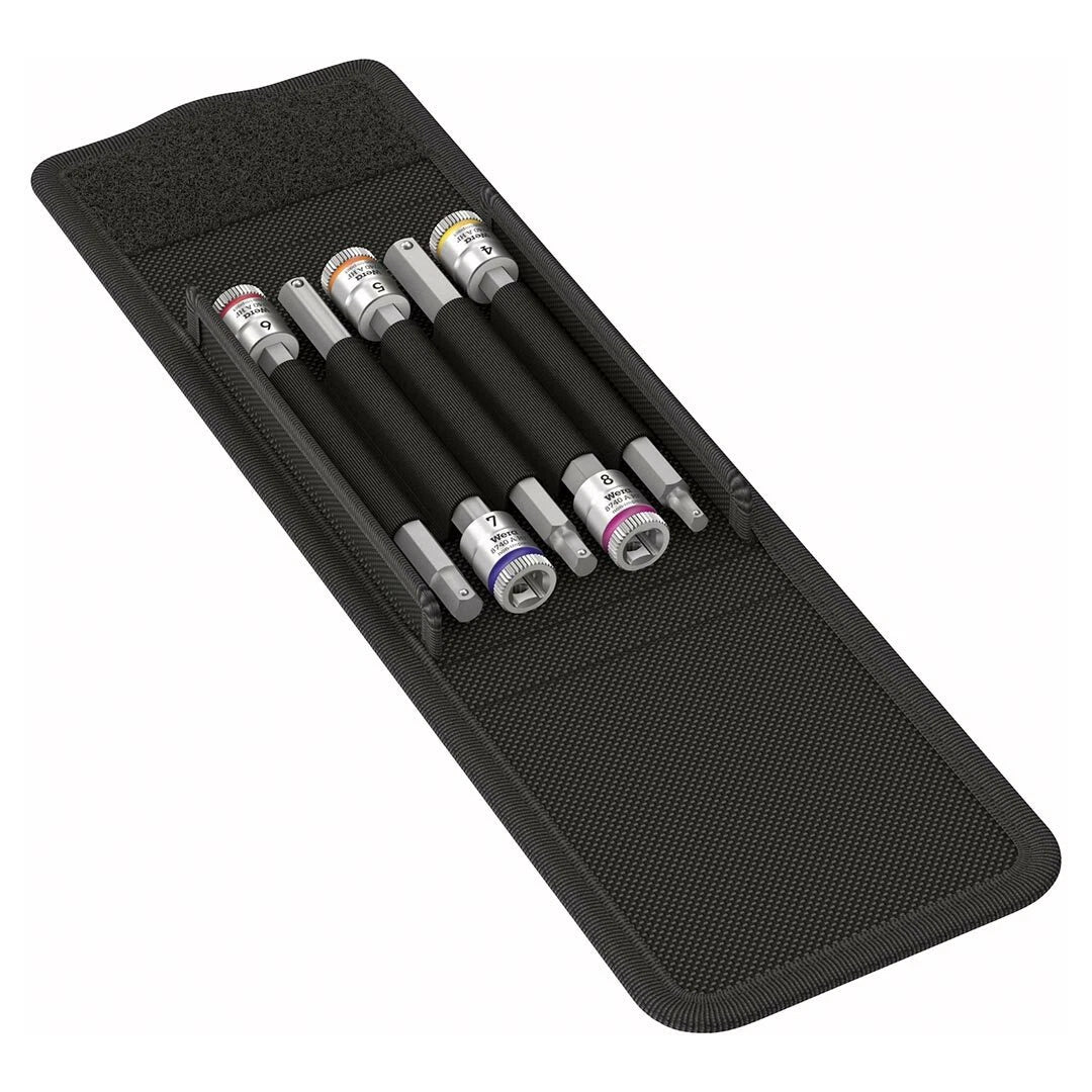 Set of 5 Wera 1/4" Drive Long Hex-Plus Bits for Zyklop