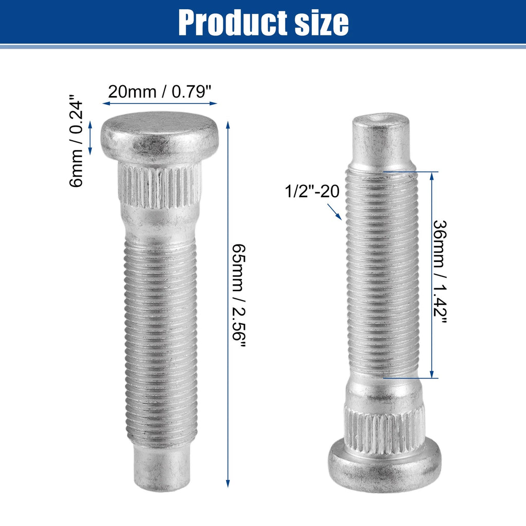 20 Pc Wheel Lug Stud Front or Rear Replacement for Ford Lincoln (1998–2011)