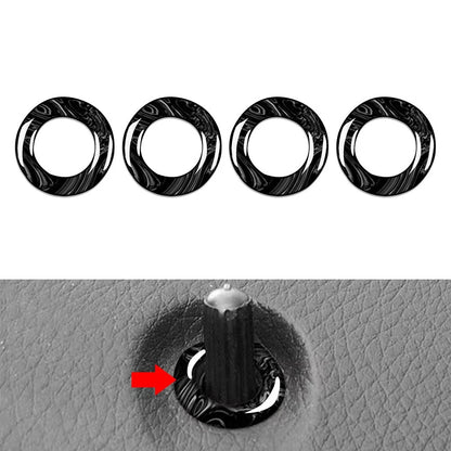 4 Pcs Marbling Interior Door Lock Pin Cover Ring For Benz C Class W205 2015-2021