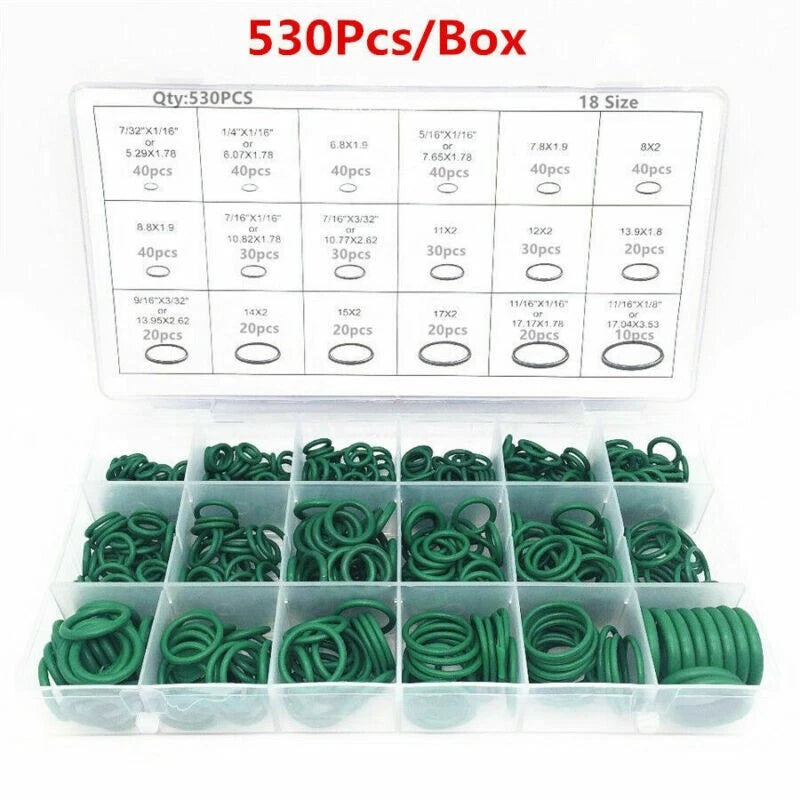 530Pcs O Ring Seal Kit for Auto Air Conditioning (Universal)