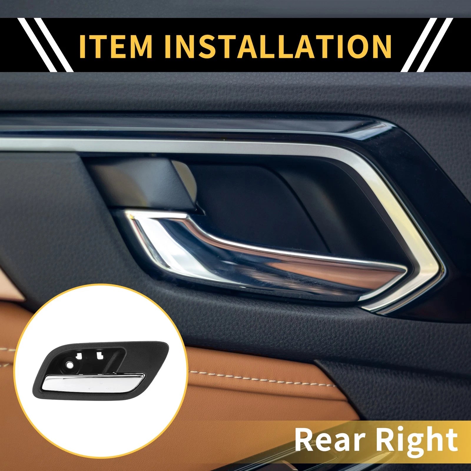 Rear Right Interior Door Handle Replacement for Chevrolet Silverado 2500HD (2011–2019)