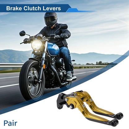 Adjustable Brake Clutch Levers for Yamaha MT125 (2014–2021) Gold Black