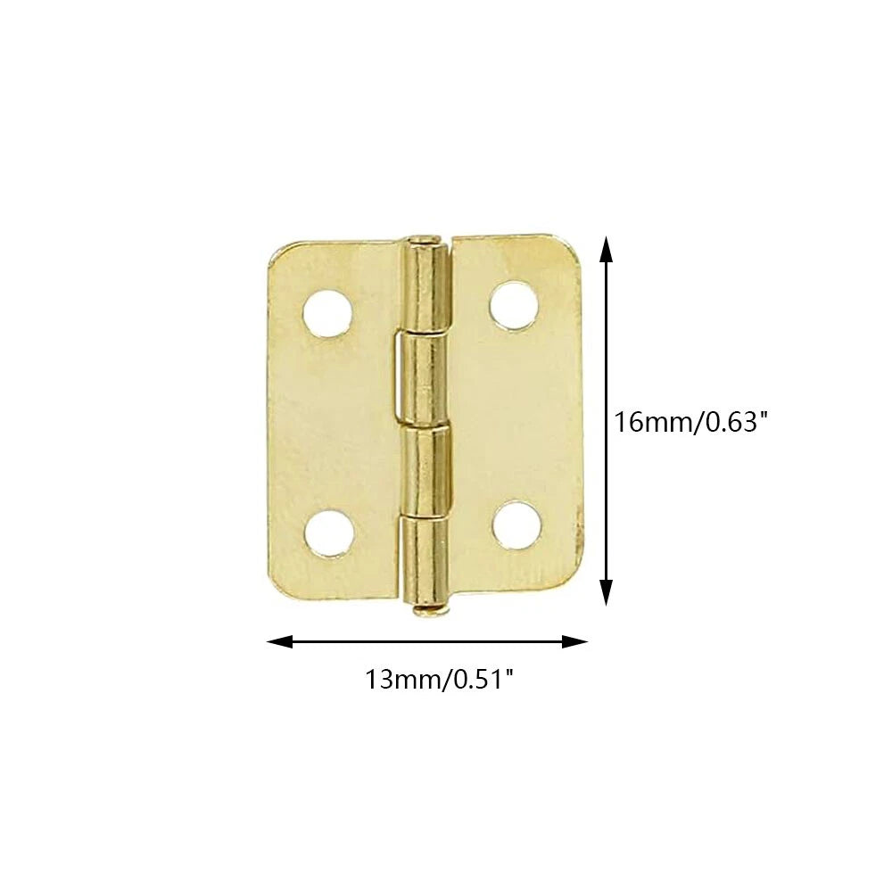 50Pcs Gold Cabinet Hinge for Dollhouse Furniture (16x13mm)