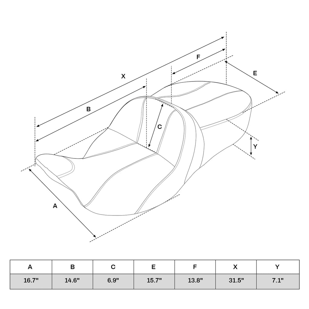 Seat & Backrest Pad for Harley Touring Glide (2014–2023)