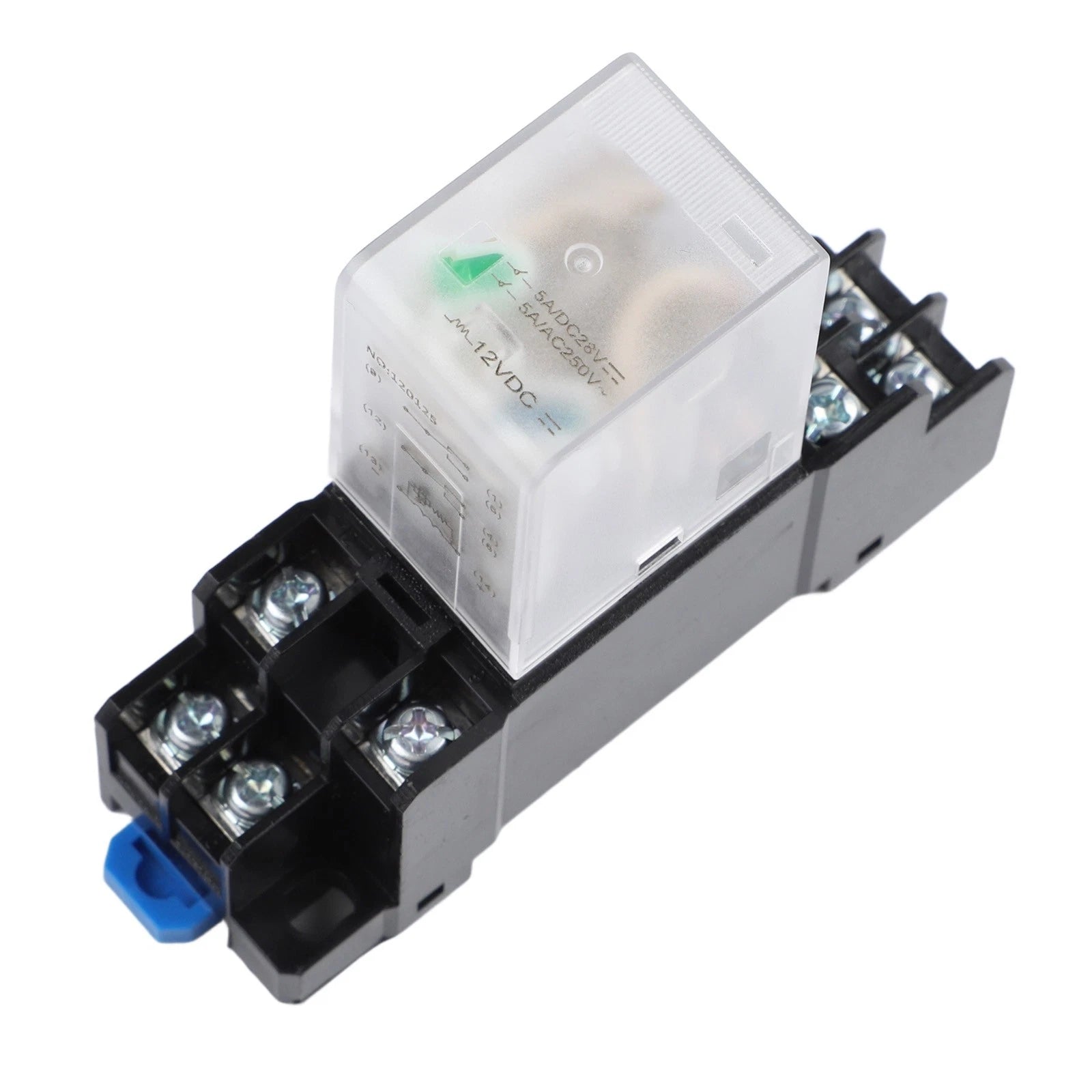Set of 3 DPDT Electromagnetic Power Relays DC 12V with Base