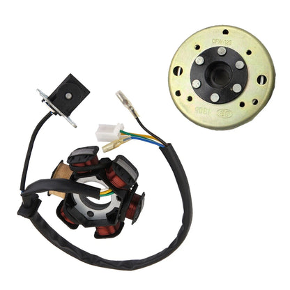 6 Pole Magneto Stator & Flywheel for GY6 125cc 150cc ATV Quad (2000–2023)