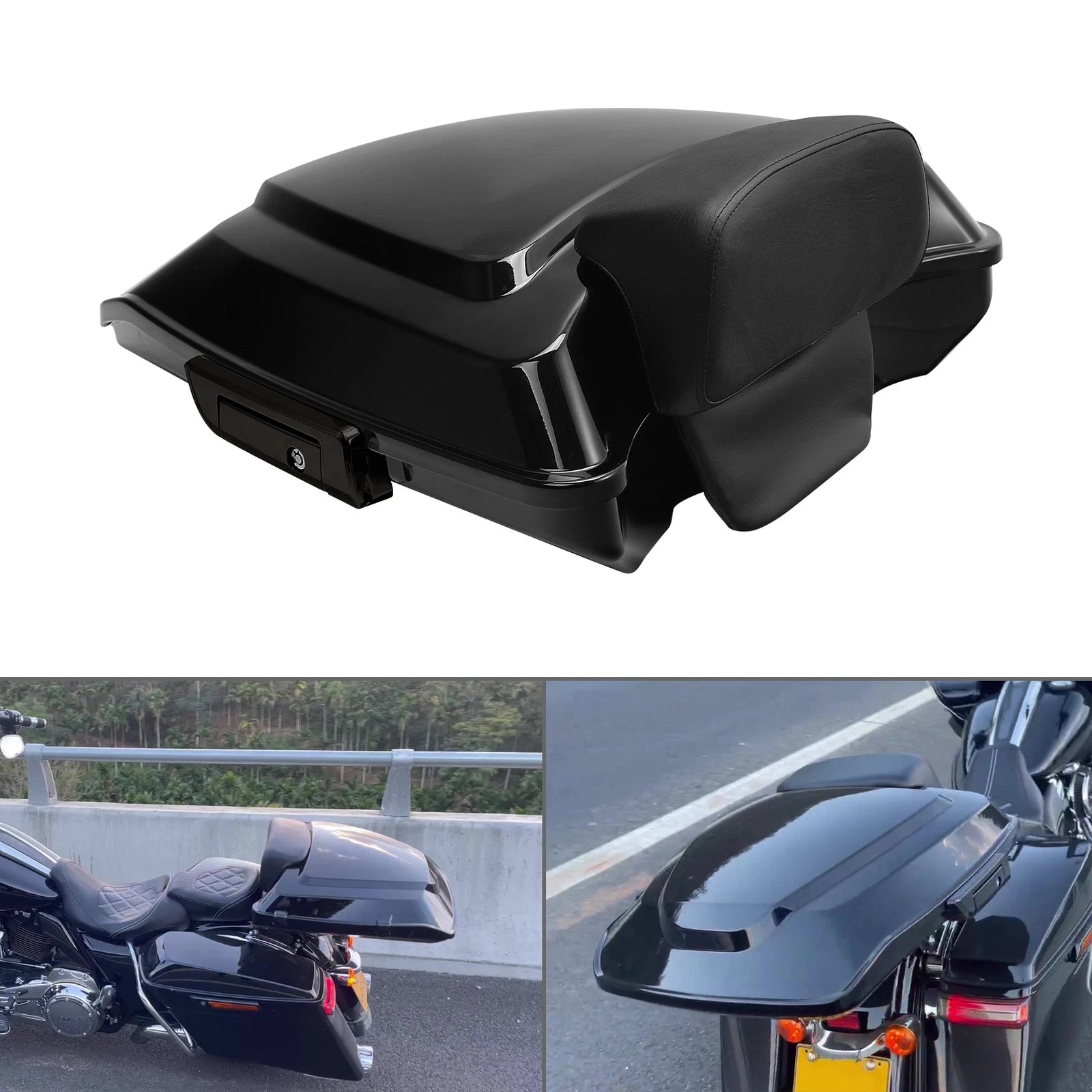 Razor Trunk Backrest Pad Mount Rack for Harley Electra Road Glide (2014–2026)