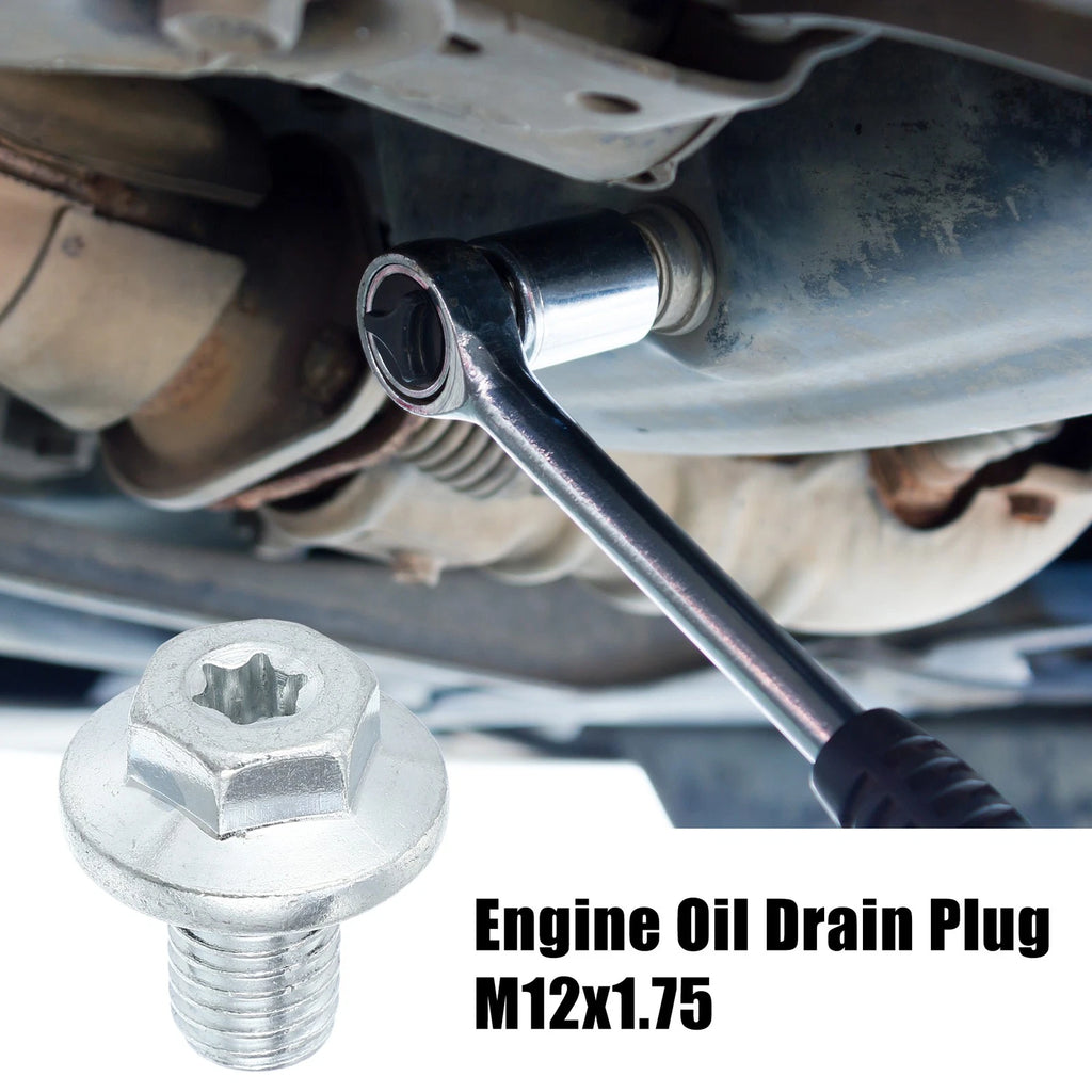 Engine Oil Drain Plug Screw for Chevrolet Silverado 1500 (1999–2018) Silver Tone