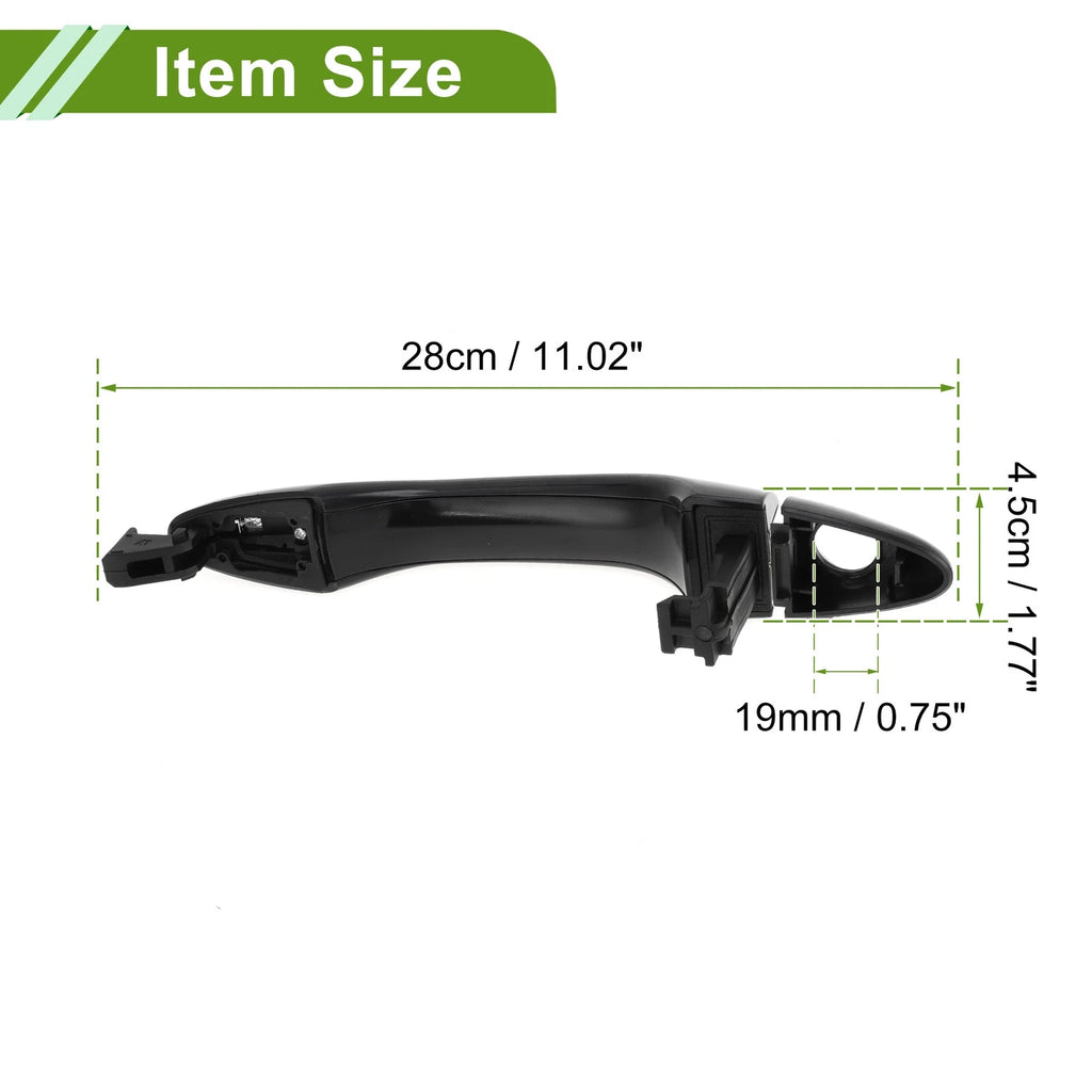 Exterior Door Handle Replacement for Hyundai Black Silver Tone Front Left (2011–2016)