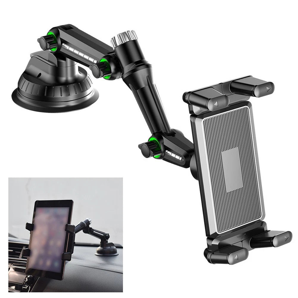 Car Phone Holder Tablet Stand for Universal Use (ABS Plastic, Strong Suction Cup)