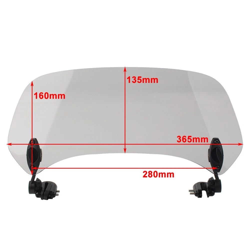 Adjustable Clip On Windshield Extension Spoiler Wind Deflector Clear