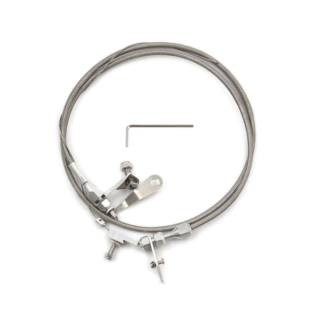 Stainless Steel Braided Kick Down Cable Detent Kit for Ford C6 (1966–1996)