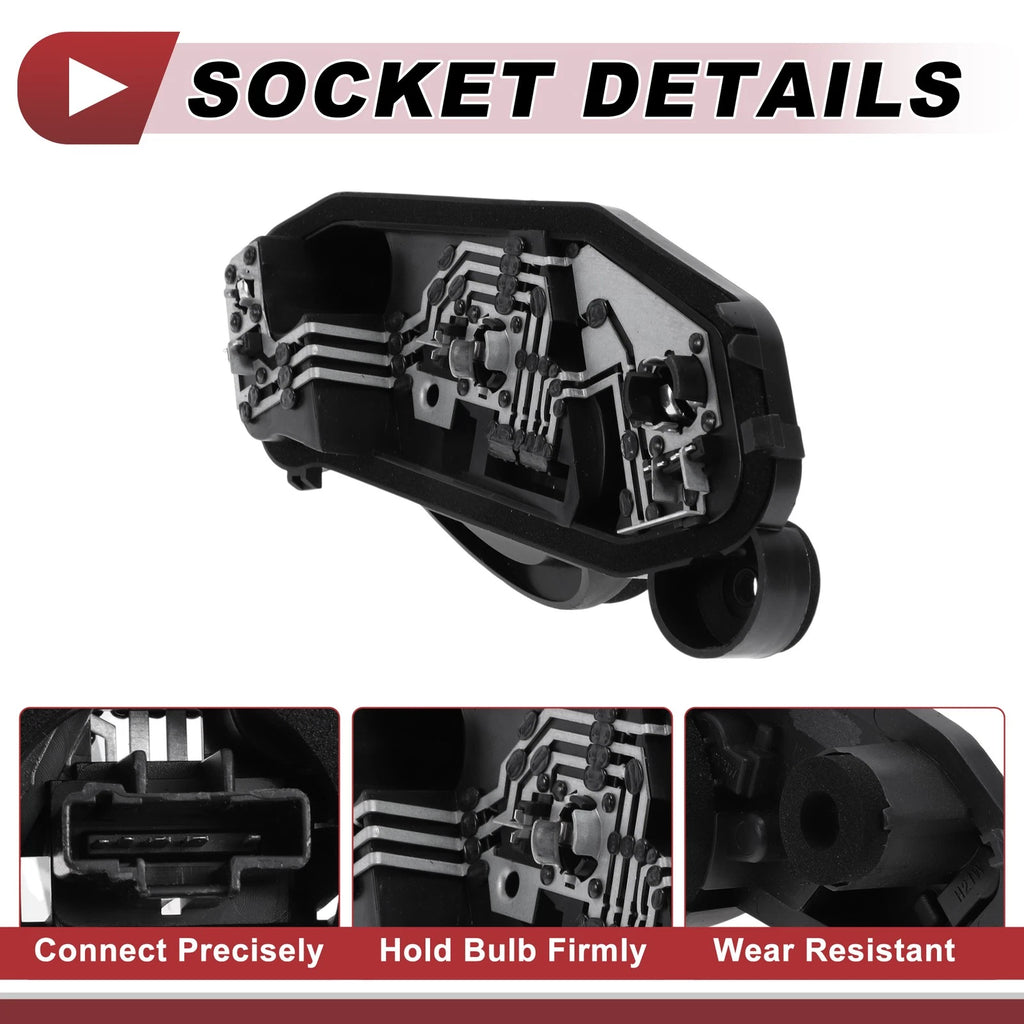 1 Pc Left Tail Light Socket for Citroen C5 (2010–2013) Lamp Bulb Connector