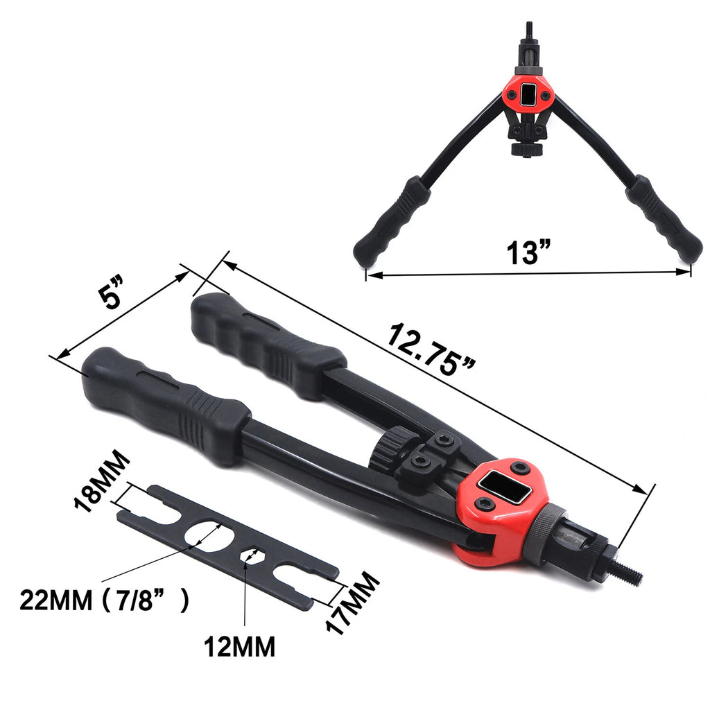 Rivnut Hand Nut Riveter Kit for Automotive Applications (330mm)