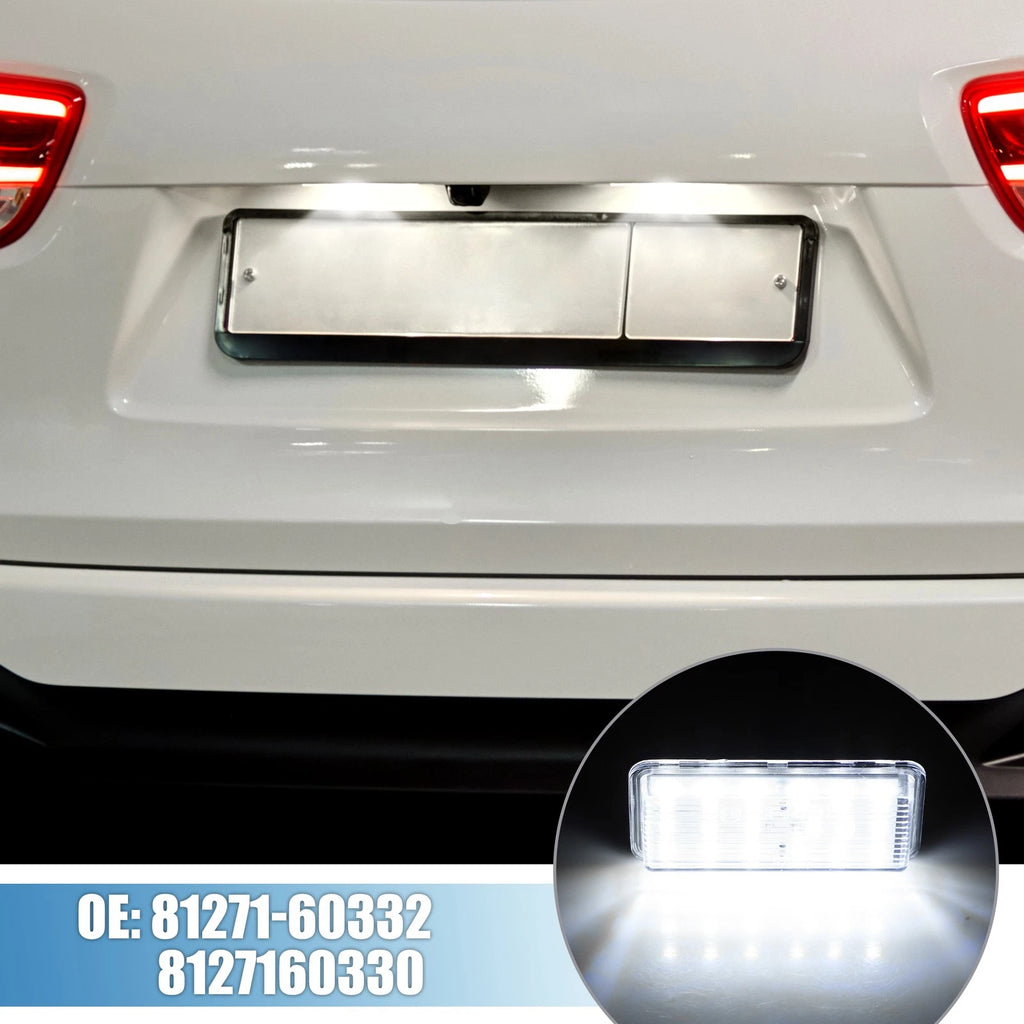 2pcs White LED License Plate Light Replacement for Toyota Land Cruiser (2008–2021)