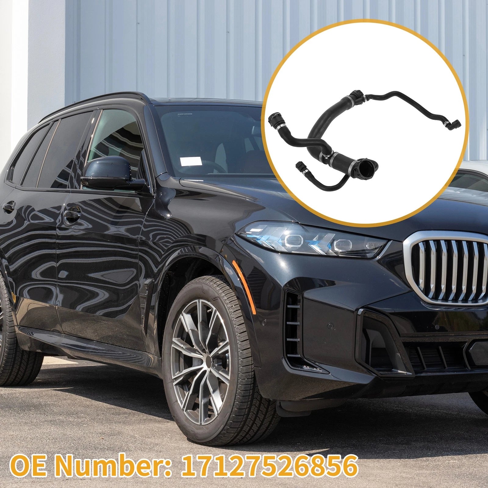 Radiator Hose Replacement Rubber Black for BMW X5 E53 4.4i (2003–2006)