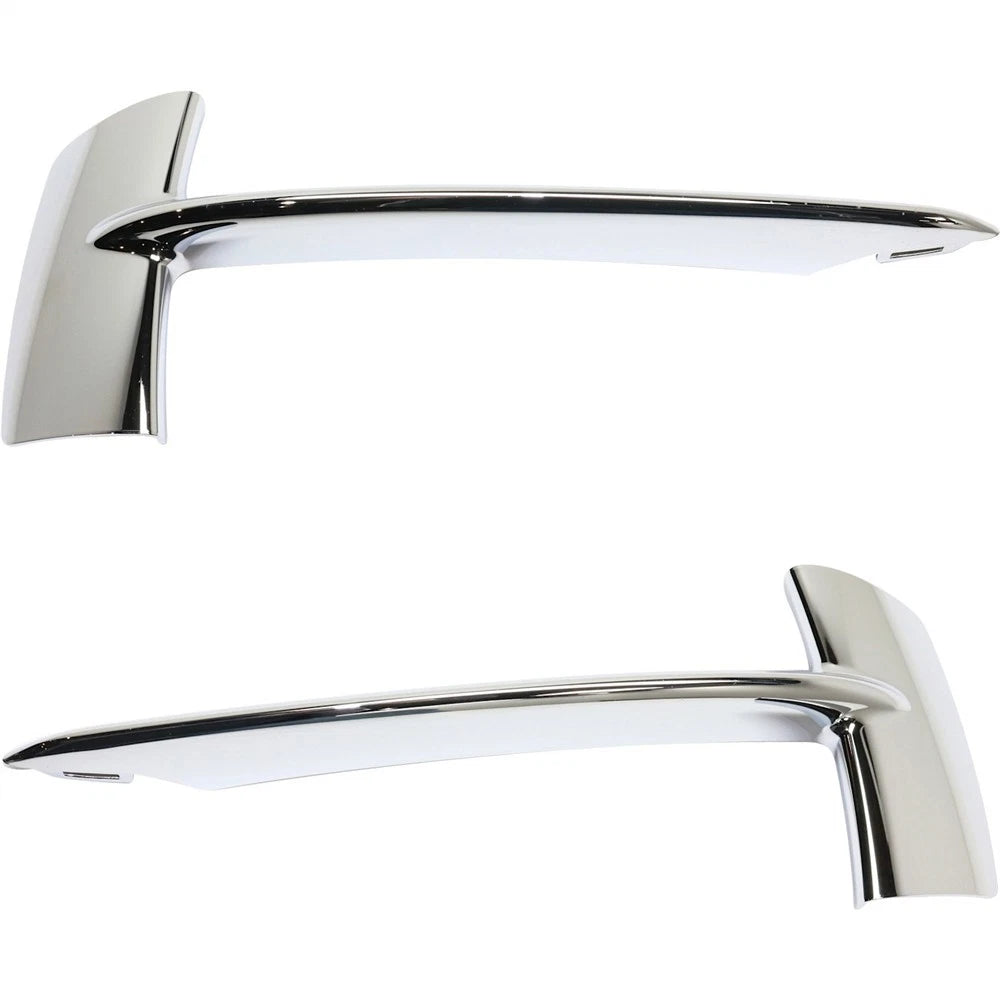 For 2014-2018 BMW X5 Front Driver & Passenger Chrome Bumper Trim Set 51117325396