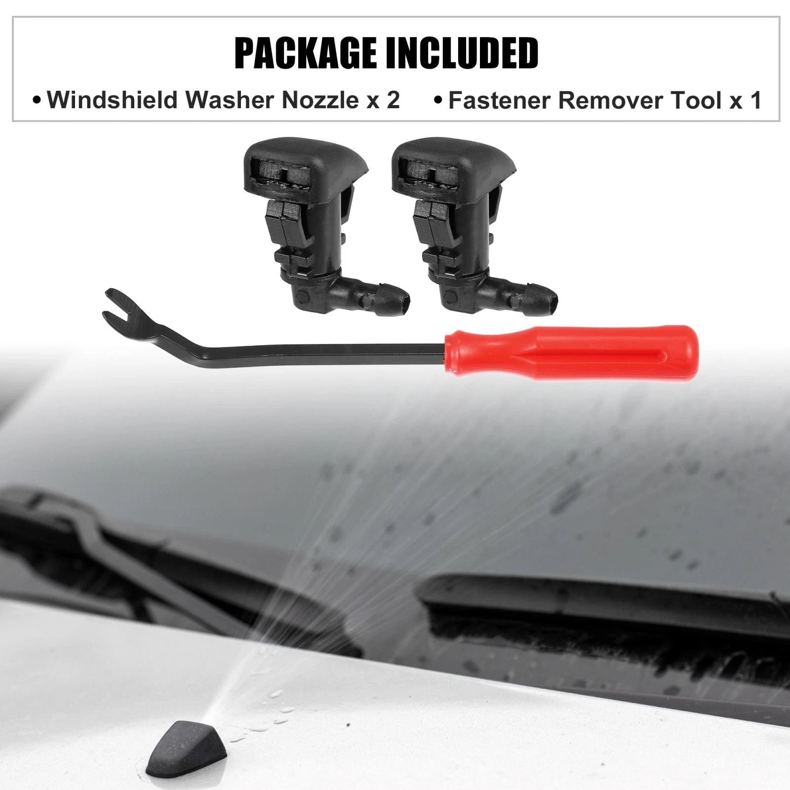 Front Windshield Washer Nozzle Kit 3 Piece for Mercury Milan (2008–2011)