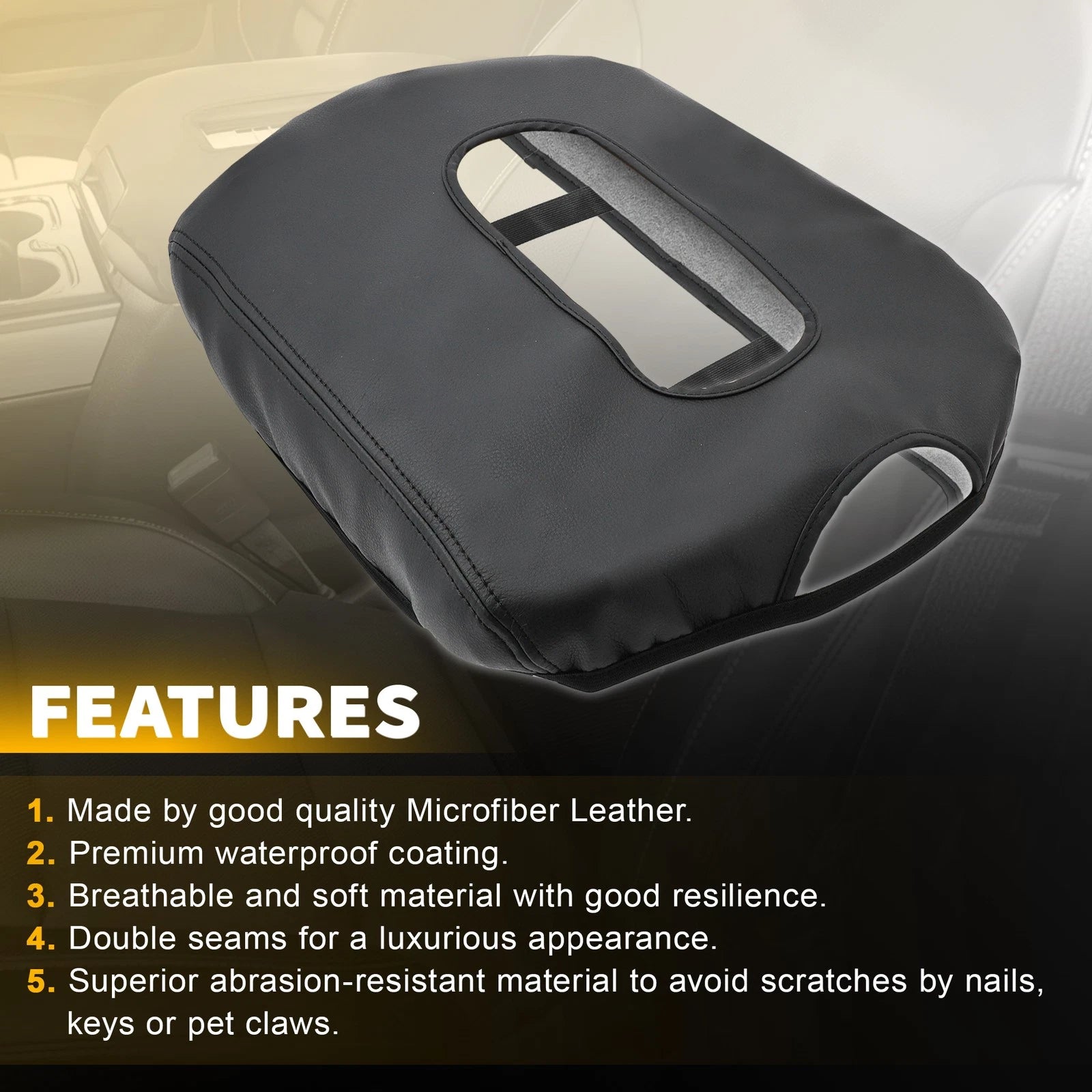 Center Console Lid Armrest Cover Replacement for Chevy Silverado 2019-2024