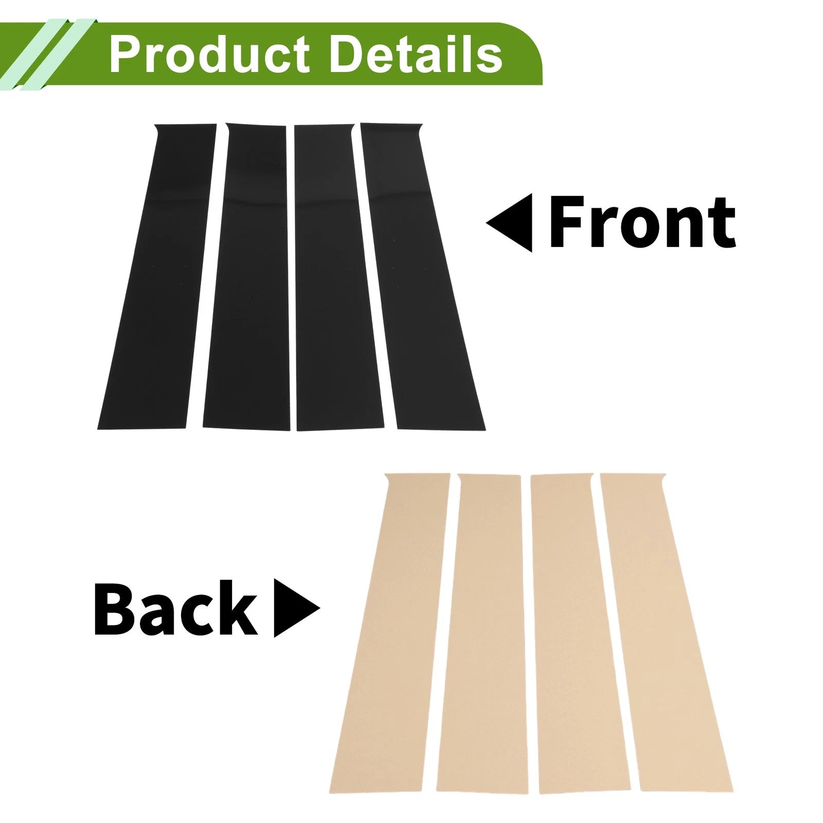 Door Pillar Window Trim 4 Pcs for Chevy Silverado (2014–2019) Black