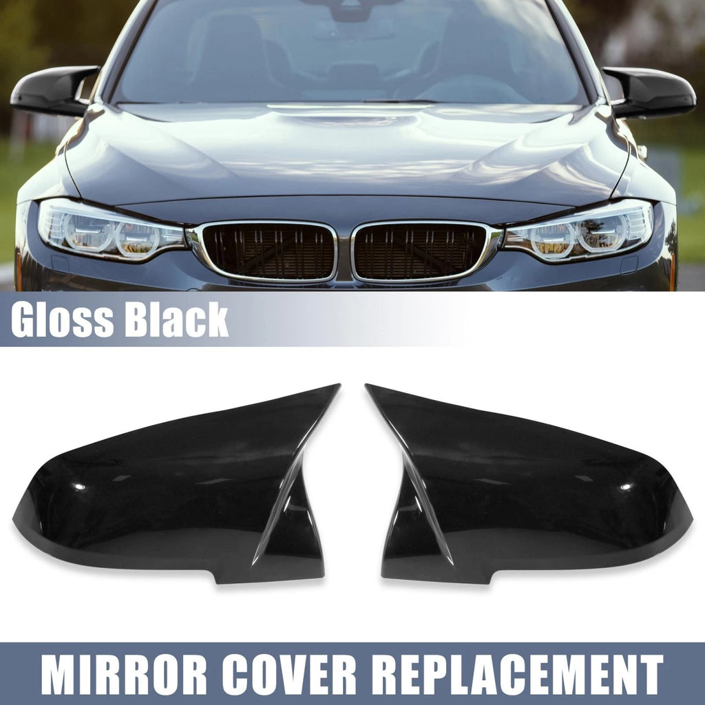 Rear View Mirror Covers Pair Gloss Black Replacement for BMW F Series (2012–2019)