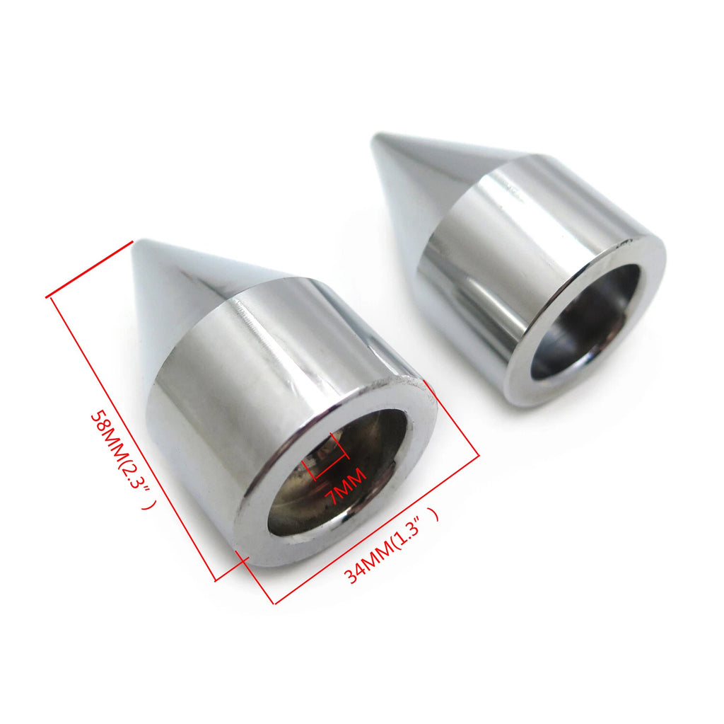 Set of 2 Chrome Cone Handle Bar Ends for Honda CBR (1993–2007)