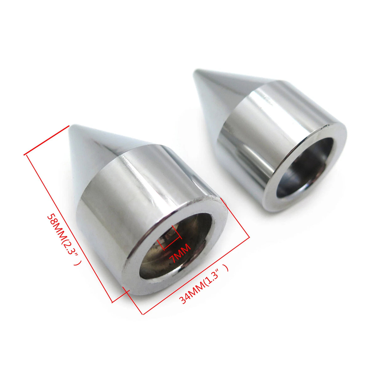 Set of 2 Chrome Cone Handle Bar Ends for Honda CBR (1993–2007)