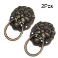 2Pcs Antique Bronze Lion Head Cabinet Knob Pull Handle 40x66mm