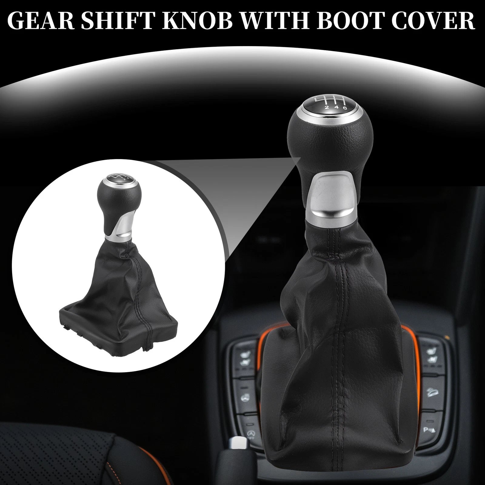 6 Speed Manual Shifter Knob with Cover Replacement for Audi A6 C6 (2004–2008)