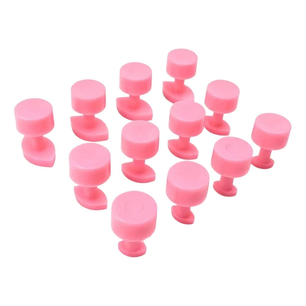 12PCS Glue Tabs for Paintless Dent Repair (Flat, Medium, Deep Curves)