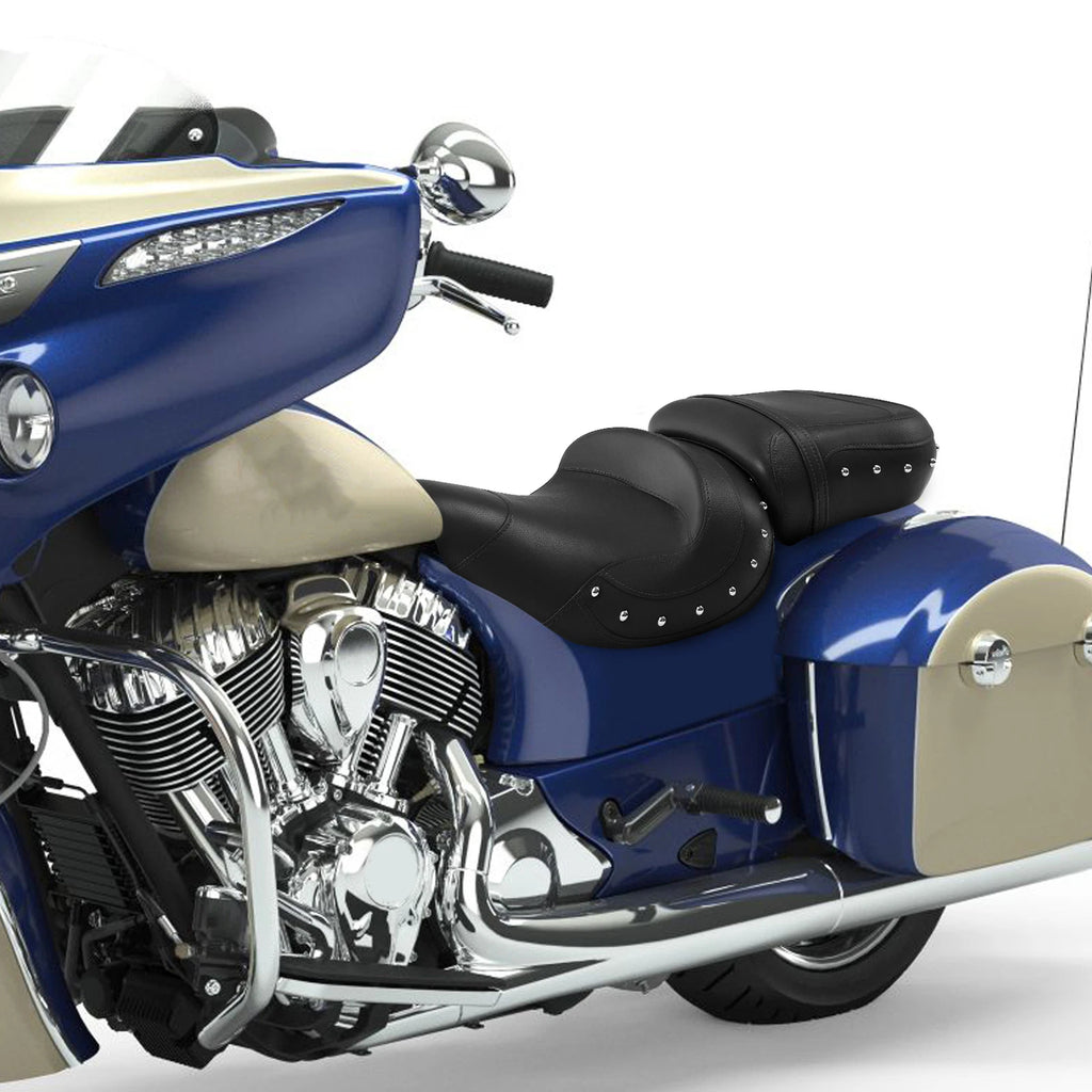 Black Driver Passenger Seat for Indian Chieftain Roadmaster (2014–2023)