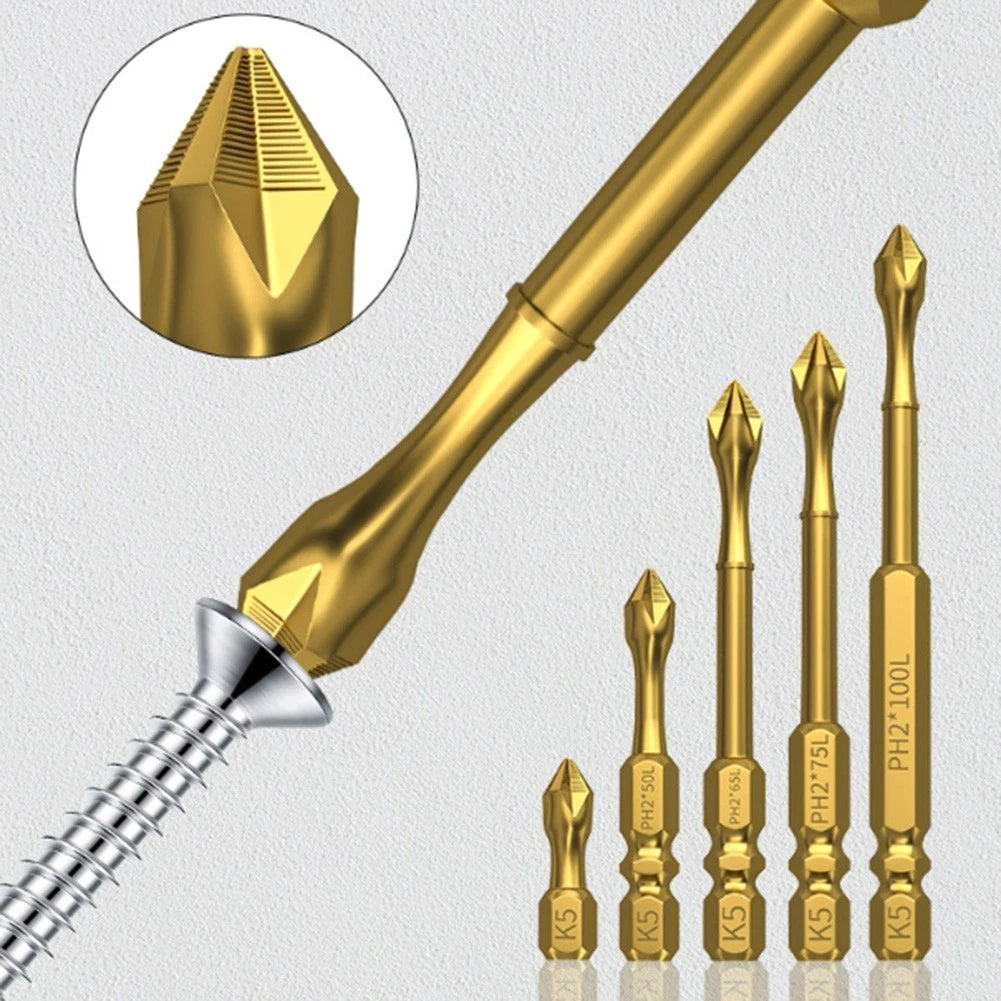Set of 6 PH2 Magnetic Screwdriver Bits for Impact Drill (25mm, 150mm)