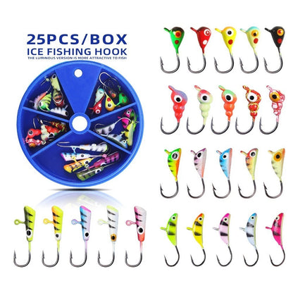 25pcs Ice Fishing Lure Hooks for Freshwater