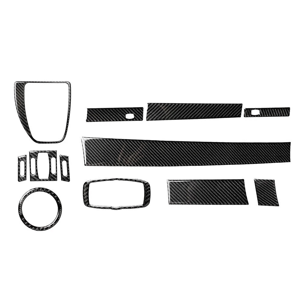 12pcs Interior Decorative Cover Trim for BMW 5 Series E60 (2004–2010) Black LHD