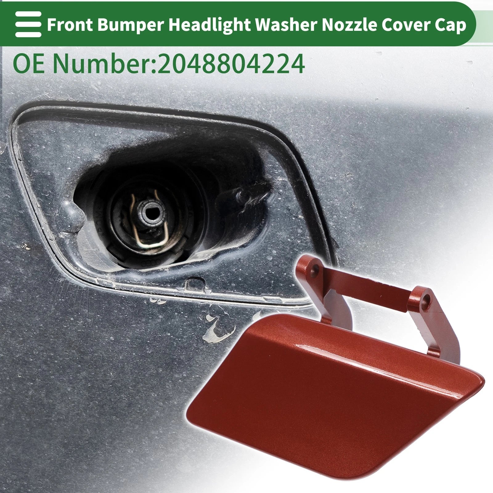Front Left Headlight Washer Nozzle Cover Cap for Mercedes-Benz Red (2014–2023)