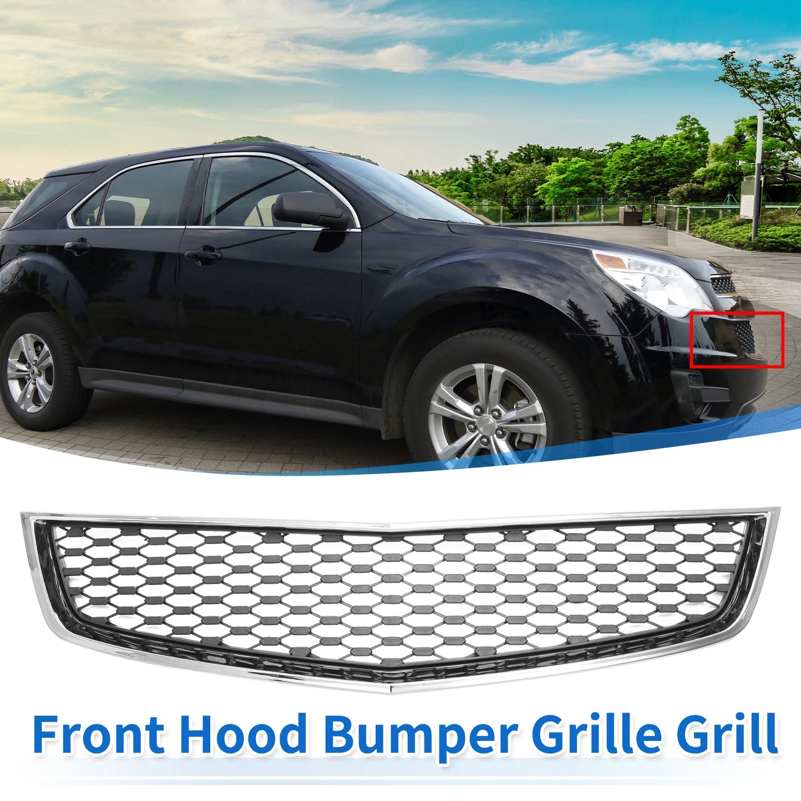 Front Lower Bumper Grille Chrome for Chevrolet Equinox (2010–2015)