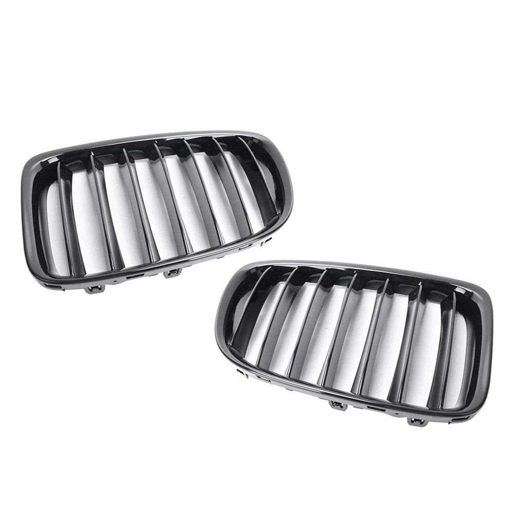 Front Bumper Kidney Grille for BMW X1 E84 (2009–2015) 15 14 13 Glossy Black