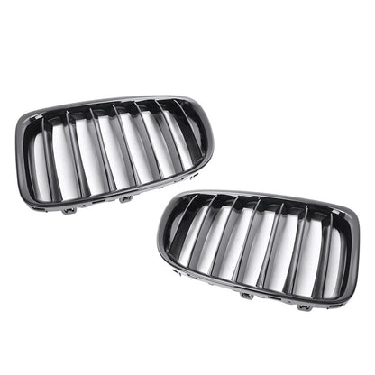 Front Bumper Kidney Grille for BMW X1 E84 (2009–2015) 15 14 13 Glossy Black