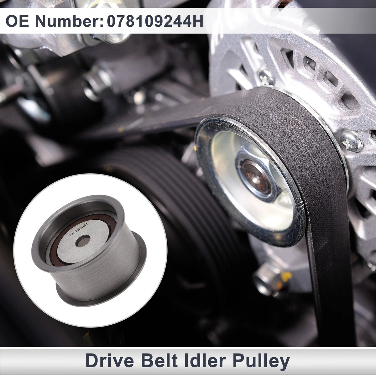 Drive Belt Idler Pulley Replacement for Audi A4 (1996–2005) Steel