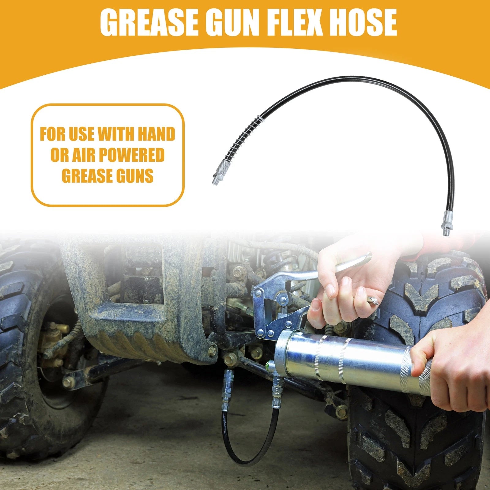 Trailer Grease Gun Flex Hose Extension 1/8 NPT Universal for 31 Inch (—)