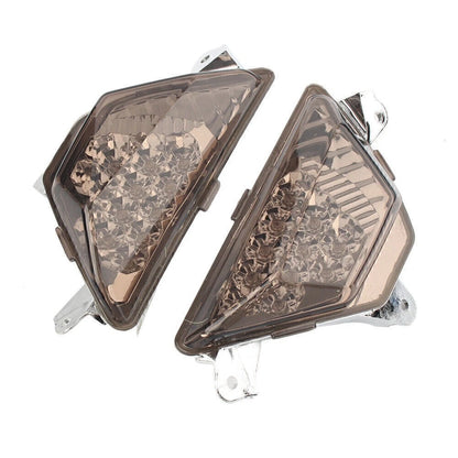 Pair Smoke Front Turn Signal Lights for Kawasaki Ninja 300R EX300 (2013–2017)