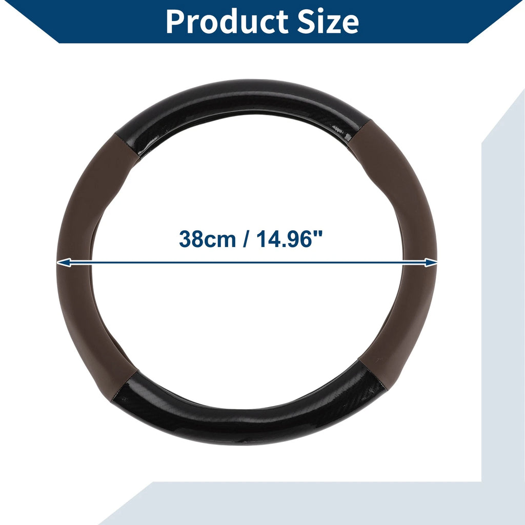 PU Artificial Leather Steering Wheel Cover for Universal Vehicles (14.96")