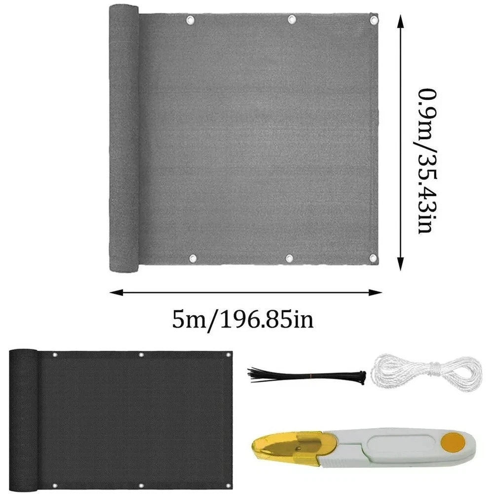 200g HDPE Sun Shade Net for Balcony Enclosure (UV Resistant, Coffee Black)